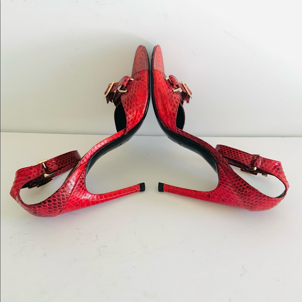 Roger Vivier Red Python Sandals 38 - image 7
